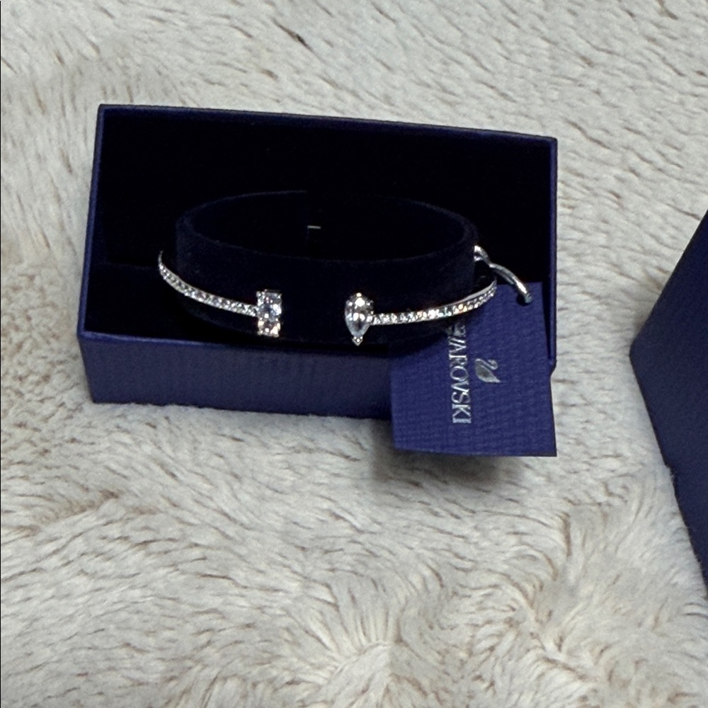Swarovski Silver and Crystal Open Cuff Bracelet - Picture 4 of 4